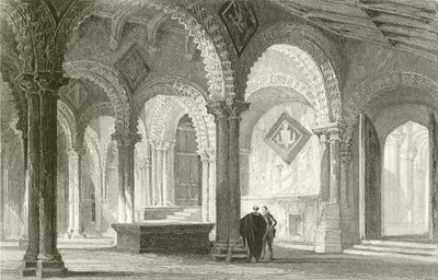 La Galilée, extrémité ouest de la cathédrale de Durham - Thomas Allom